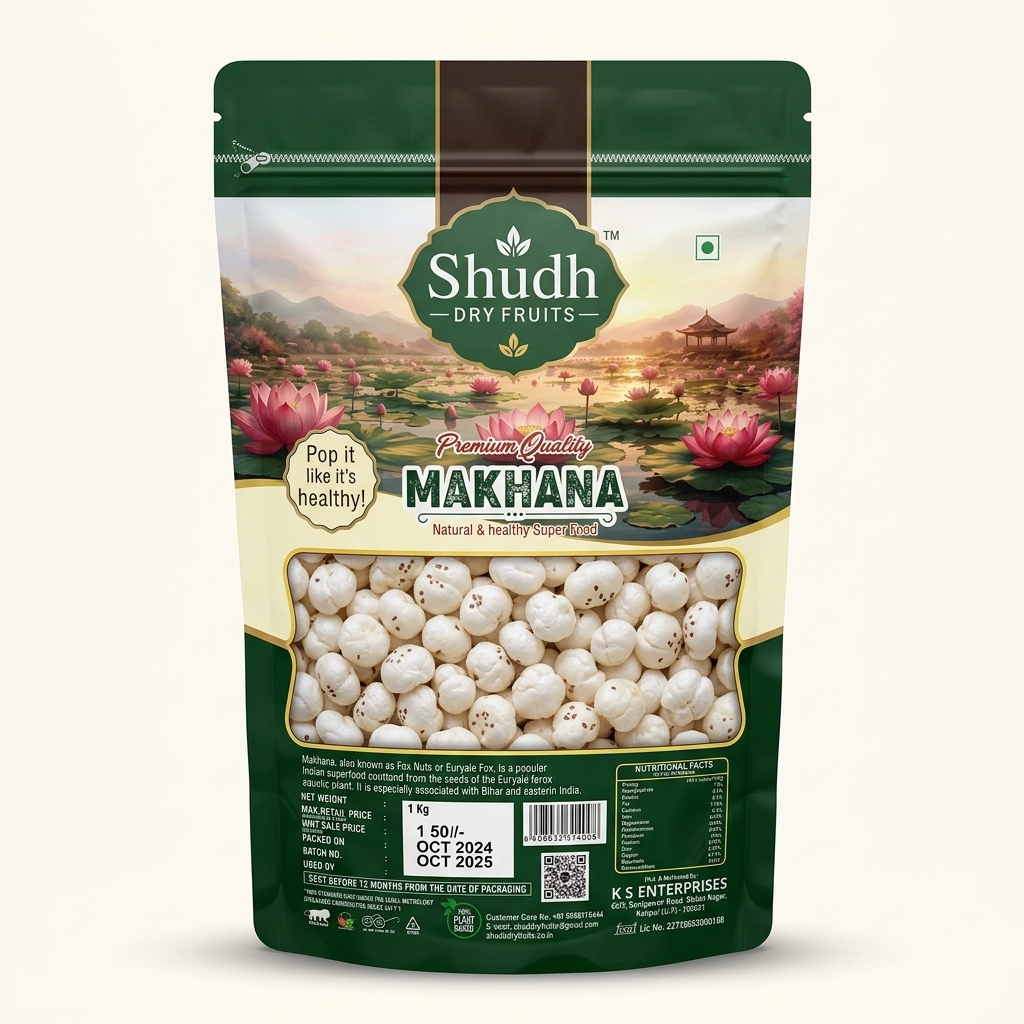 1 Kg Shudh Plain Makhana Pack